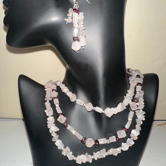 Rose Quartz & Garnet Set - Picture 1 of 1